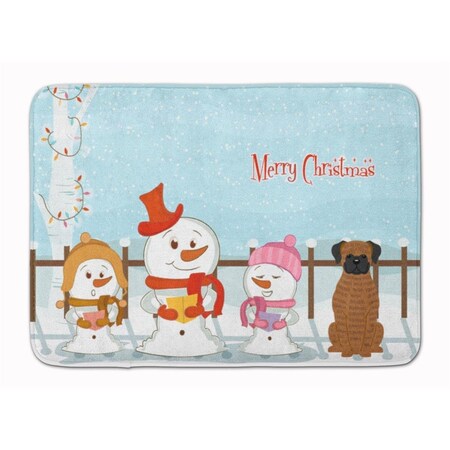 Carolines Treasures Merry Christmas Carolers Brindle Boxer Machine Washable Memory Foam Mat BB2448RUG